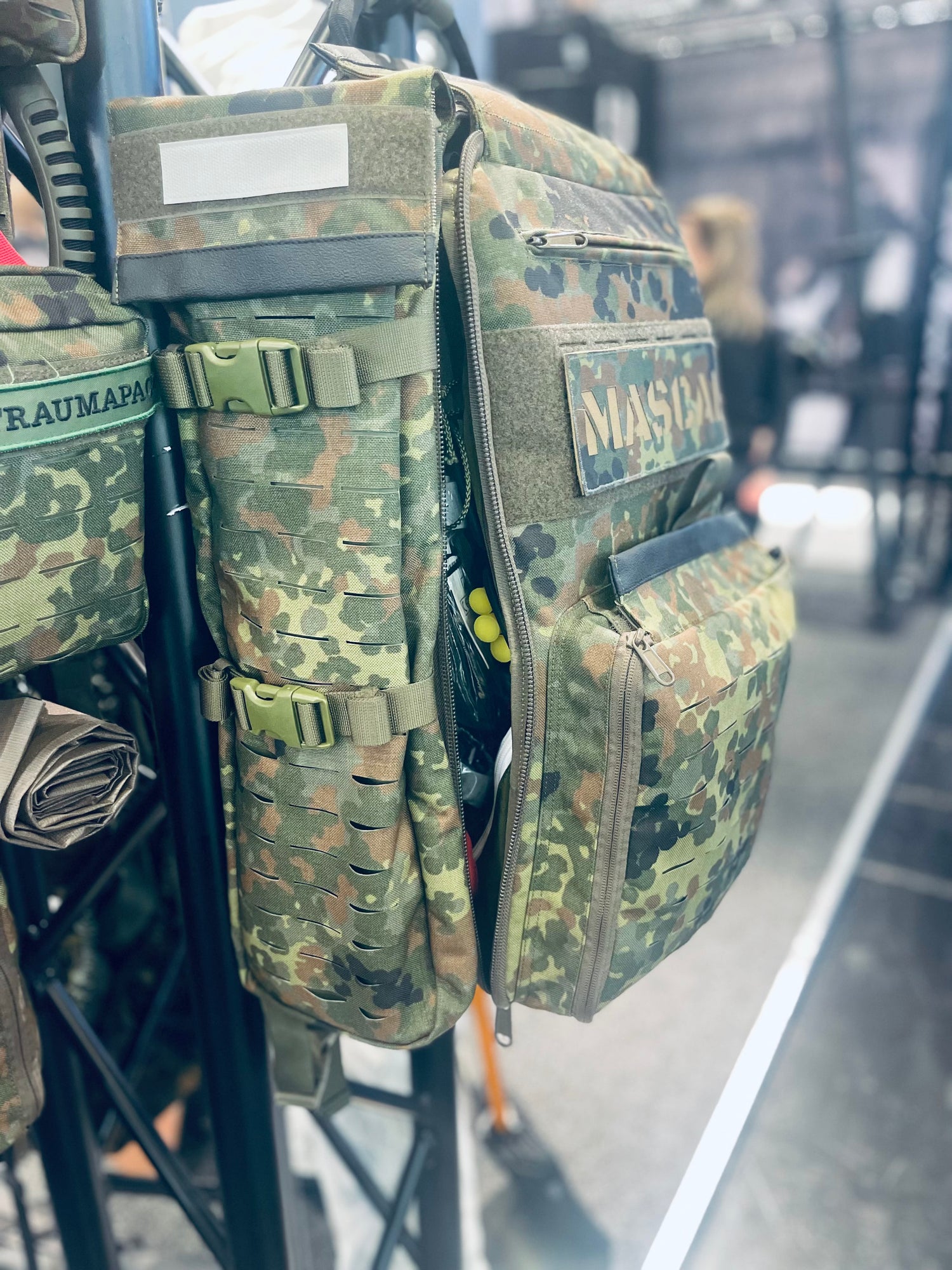 Modularer taktischer Rucksack für medizinische Einsätze, hier Ausgestattet für einen MASCAL